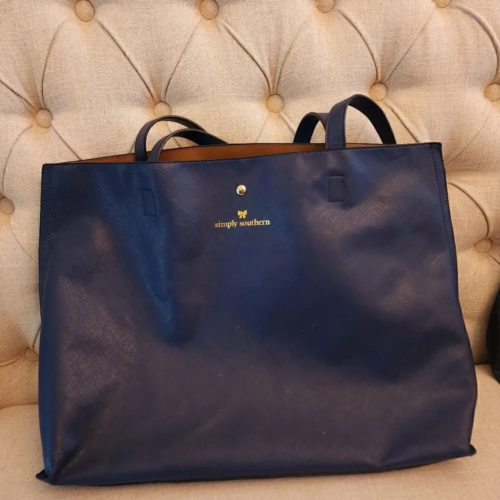 Simply Southern Large Blue Tote Shoulder Bag